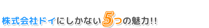 株式会社ドイにしかない5つの魅力