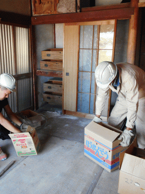 西川原石木造家屋解体