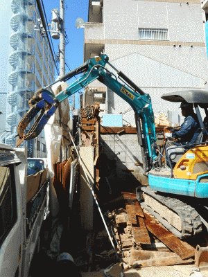 呉市中通り家屋解体工事