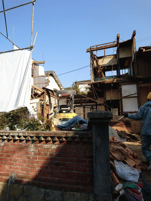 川原石家屋解体